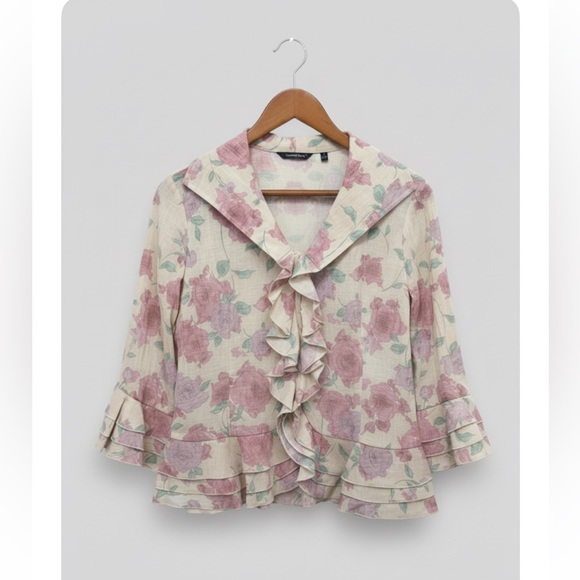 Samuel Dong Jackets & Blazers - New Samuel Dong Floral Ruffle Jacket
